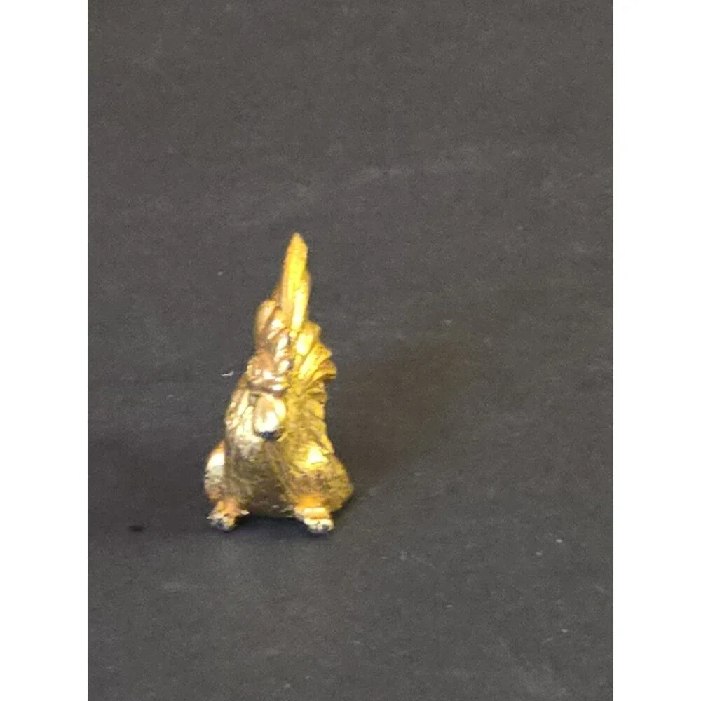 Miniature Brass Chicken Figurine Rooster Statue Carved Home Decor Solid